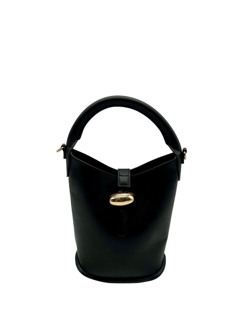 H & M Black Faux Leather Bucket Bag